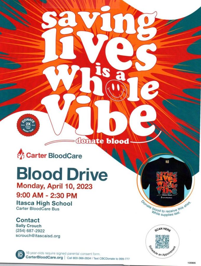 Last Blood Drive of the Year- Monday April 10th at IHS