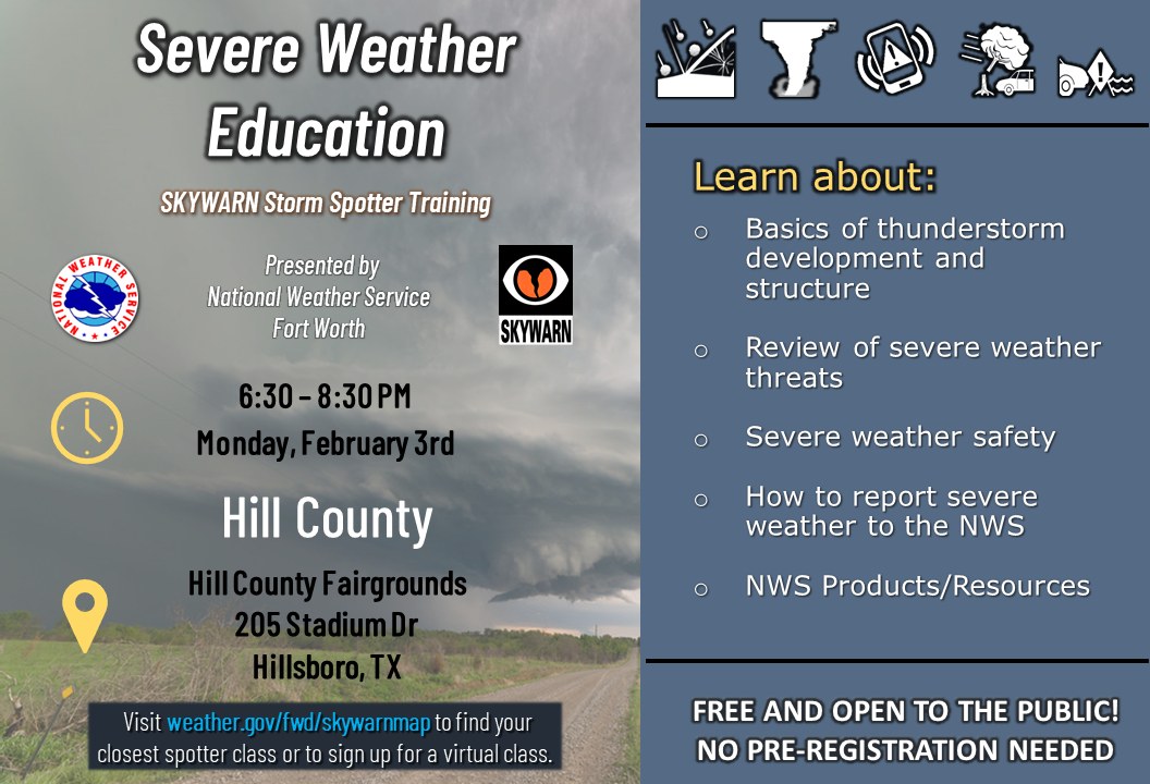 SKYWARN Storm Spotter Training Feb. 3rd