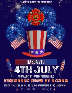 Itasca VFD will host annual 4th of July Firework Show