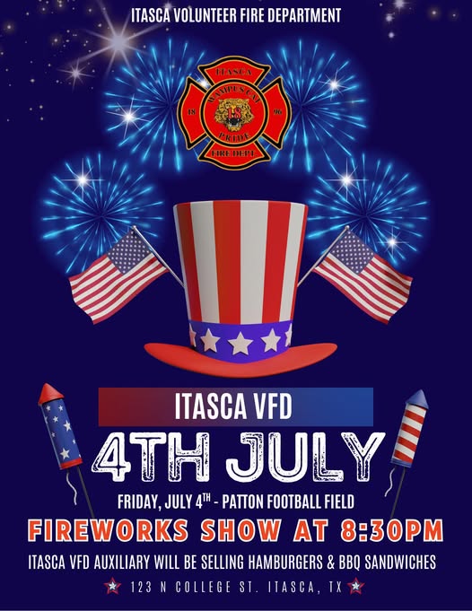 Itasca VFD will host annual 4th of July Firework Show