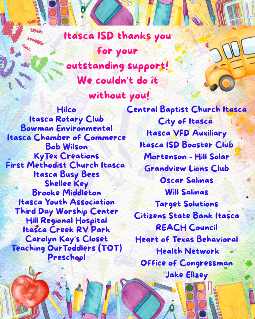 Itasca ISD Back to School Fair