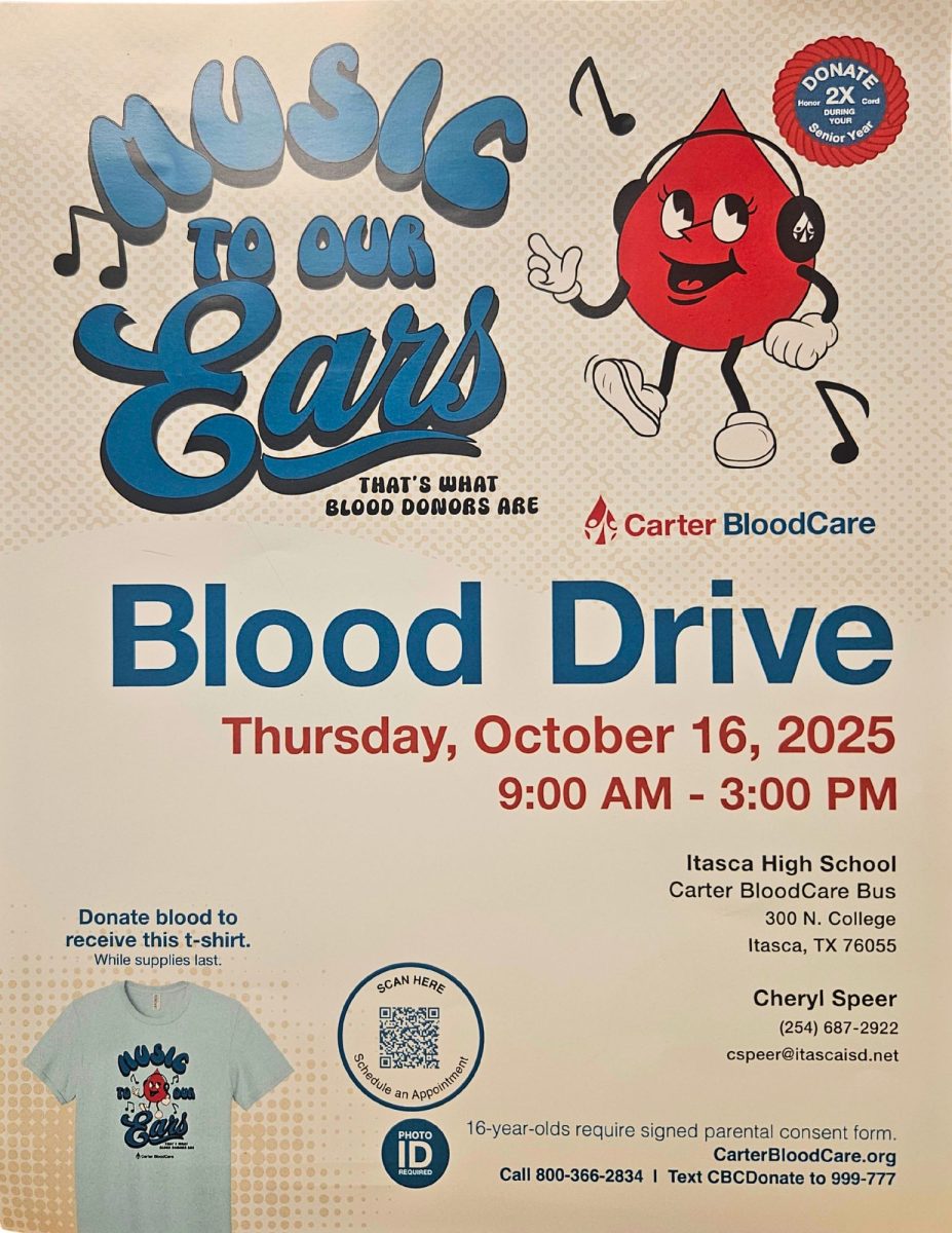 Itasca High School will host Blood Drive on October 16th!